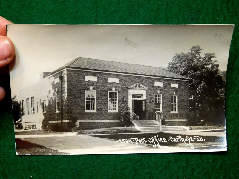 Vintage RPPC Post Office Carthage, Illinois Real Photo Postcard P24 