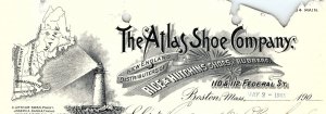 1905 THE ATLAS SHOE COMPANY BOSTON MA RICE & HUTCHINS SHOES  BILLHEAD Z4234