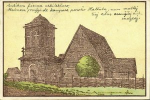 finland suomi, HATTULA HATTULAN, Church (1922) Postcard