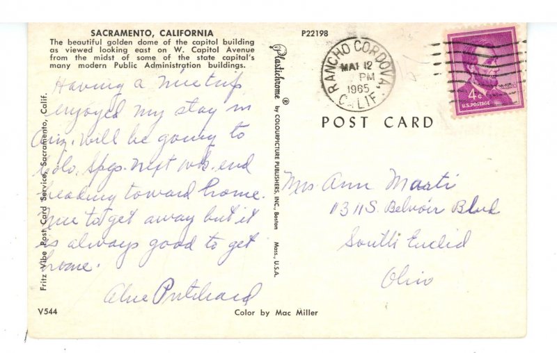 CA - Sacramento. W. Capitol Ave Street Scene looking East ca 1958