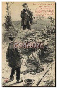 Old Postcard Fantasy Our good peasants hunting Delit