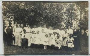 Rppc Large Group of Women and Two Men Polygamist Family Possibly Postcard P12