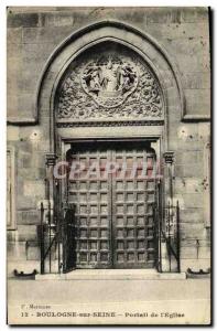 Old Postcard Boulogne sur Seine Portal Church