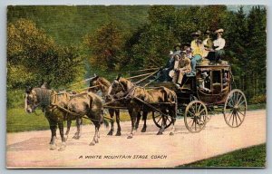 White Mountain Stage Coach  New Hampshire  Postcard  c1915