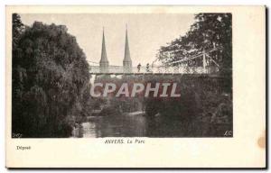 Old Postcard Belgium Antwerp Park