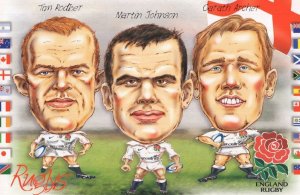 Tom Rodber Martin Johnson Garath Archer British Rugby 1999 Postcard