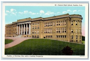 c1960's Central High School Building Outside View Pueblo Colorado CO Postcard 