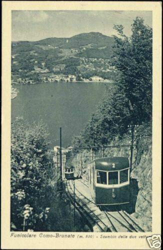 italy, COMO - BRUNATE, Funicolare Trains Switching 20s