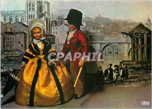 Postcard Modern Lyon old La Saone Bridge Tilsit couple Silky Doll
