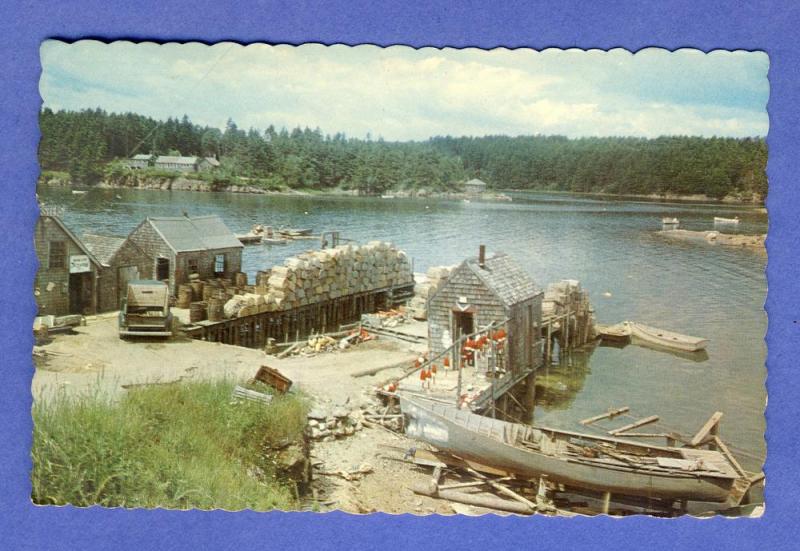 Quaint Maine/ME, Postcard, A Typical Maine Fishing Village, (South Harpswell)