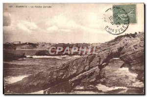 Old Postcard Biarritz La Roche Percee