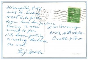 1950 US Post Office Building Bloomfield Iowa IA RPPC Photo Vintage Postcard