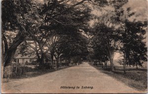 Indonesia Hotelweg te Sabang Atjeh Vintage Postcard C146