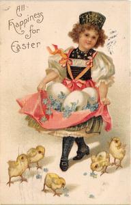 Easter, Ellen H Clapsaddle Holiday 1908 Missing Stamp postal marking on front