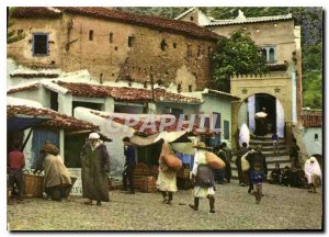 Postcard Modern Chefchaouen Morocco Rif guardian of traditions