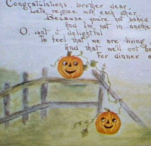 Thanksgiving Postcard Pumpkins JOL Owen Series 800 Original Norfolk VA 1911