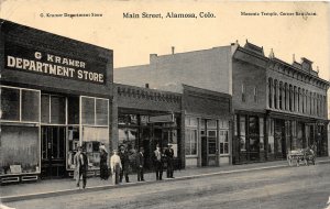 J23/ Alamosa Colorado Postcard c1910 Main Street Kramer Department Store 239