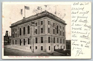 1906 Butte  Montana  Federal Building and Post Office  Postcard