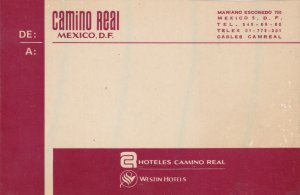 Mexico DF Hotel Camino Real Vintage Luggage Label sk3570