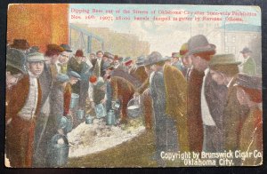 Mint USA Picture Postcard PPC Dipping Beer Out Of Streets Of Oklahoma City