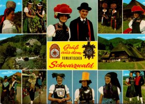 Germany Gruss Aus Dem Schwarzwald Multi View Locals In Traditional Costumes