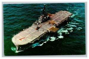 Vintage 1960's Military Postcard USS Guadalcanal Helicopter Transport Ship