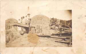 C61/ Occuptional Worker Real Photo RPPC Postcard c1910 Farmers Hay Straw Horses3