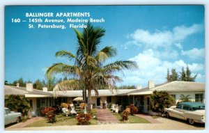 ST. PETERSBURG, Florida FL ~ Madeira Beach BALLINGER APARTMENTS c1950s Postcard