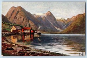 1910 Tuck Oilette Vintage Postcard Norway Fjoerlandsfjord Wide World No. 7077