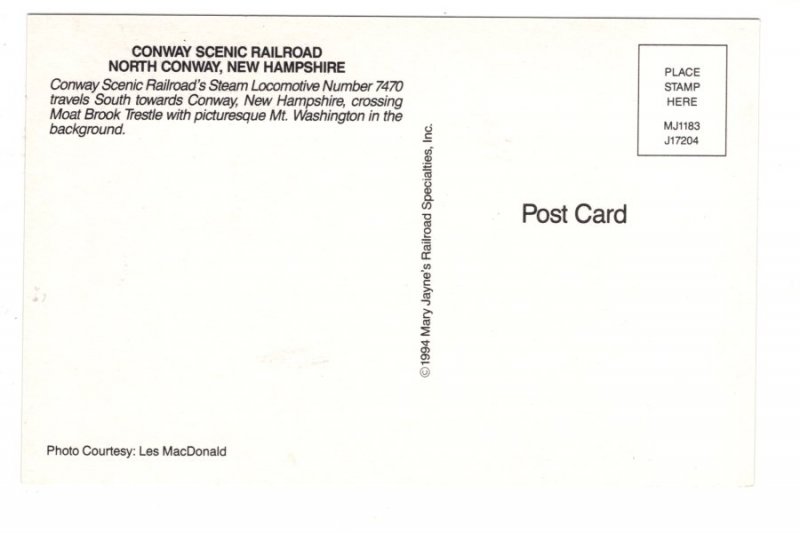 Conway Scenic Railroad Railway Train, Steam Locomotive, Moat Brook New Hampshire