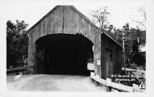 J75/ Newfane Vermont RPPC Postcard c1950s Covered Bridge 198