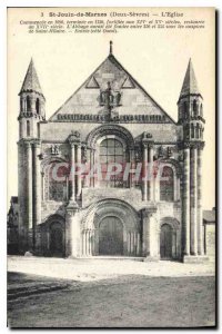 Postcard Old St Jouin de Marnes Deux Sevres the church started in 1090 ended ...