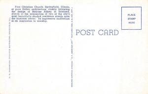 SPRINGFIELD, IL  Illinois  FIRST CHRISTIAN CHURCH-Sixth & Cook  c1920's Postcard