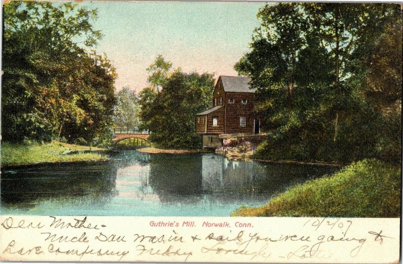 Guthrie's Mill, Norwalk Connecticut Undivided Back Vintage Postcard N13