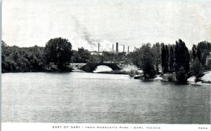 1940s East of Gary from Marquette Bridge Gary IN Postcard