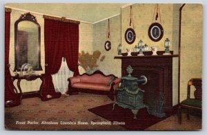 Springfield IL~Front Parlor~Abraham Lincoln's Home 1844-1861~Vintage Linen PC