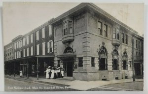 Schuylkill Haven Pa First National Bank Main St Victorian Women Postcard N9