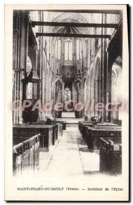 Postcard Old St Julien du Sault Yonne Interior of the Church