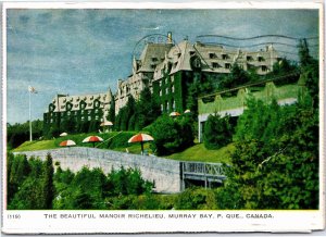 VINTAGE POSTCARD THE MANOIR RICHELIEU AT MURRAY BAY QUEBEC CANADA POSTED 1959