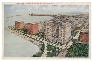 United States 1930 Unused Postcard Illinois Chicago Lake Shore South Drake Hotel