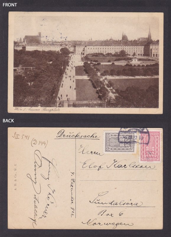 Postcard, Austria Vienna, Asserer Burgplatz
