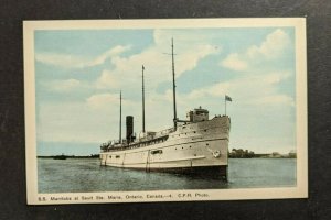Mint Vintage SS Manitoba at Sault Ste Ontario Canada Picture Postcard
