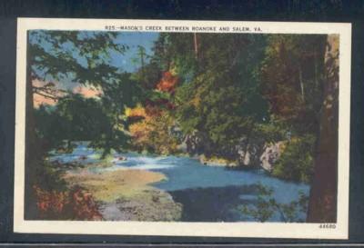 Virginia postcard Mason's Creek Roanoke Salem