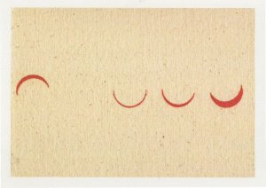 Red Lipstick Crescent Moon Kiss Lip Shapes Painting Postcard