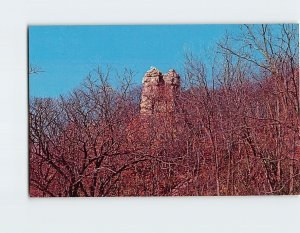 Postcard Twin Sisters Rock Formation Mississippi Palisades State Park Savanna IL