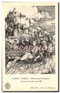 Old Postcard Albrecht Durer L & # 39enlevement d & # 39Amymone engraved Burin...