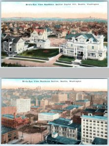 2 Postcards SEATTLE, Washington WA  CAPITOL HILL & Residence Sections Postcard