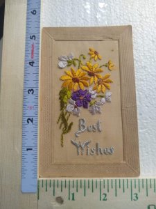 3-Dimensional Postcard Best Wishes with Flowers Art Print