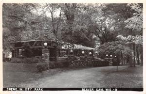 C50/ Beaver Dam Wisconsin Wi RPPC Real Photo Postcard 1942 City Park Pavilion