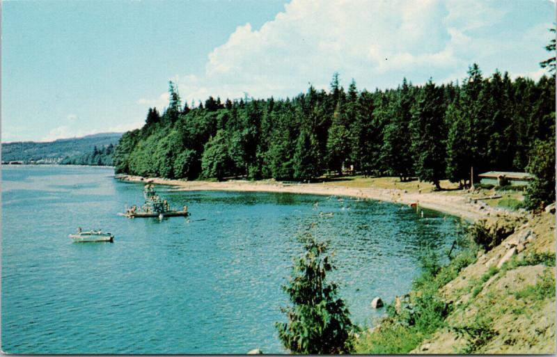 Willingdon Beach Powell River BC UNUSED Vintage Postcard D97